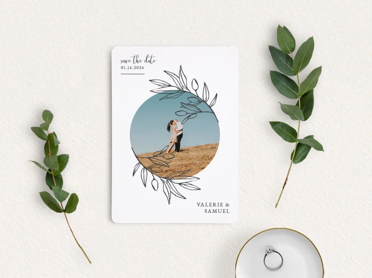 Save the Date Card with Optional Guest Addressing Service