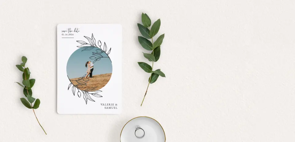 Save the Date Card with Optional Guest Addressing Service
