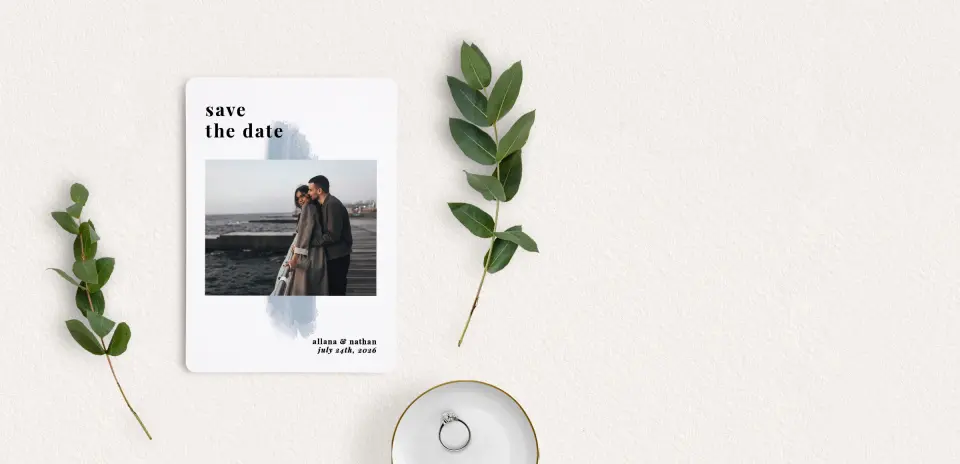 Save the Date Card with Optional Guest Addressing Service