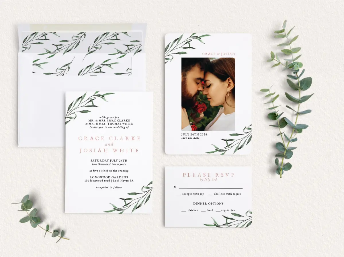 Front of Save the Date Card