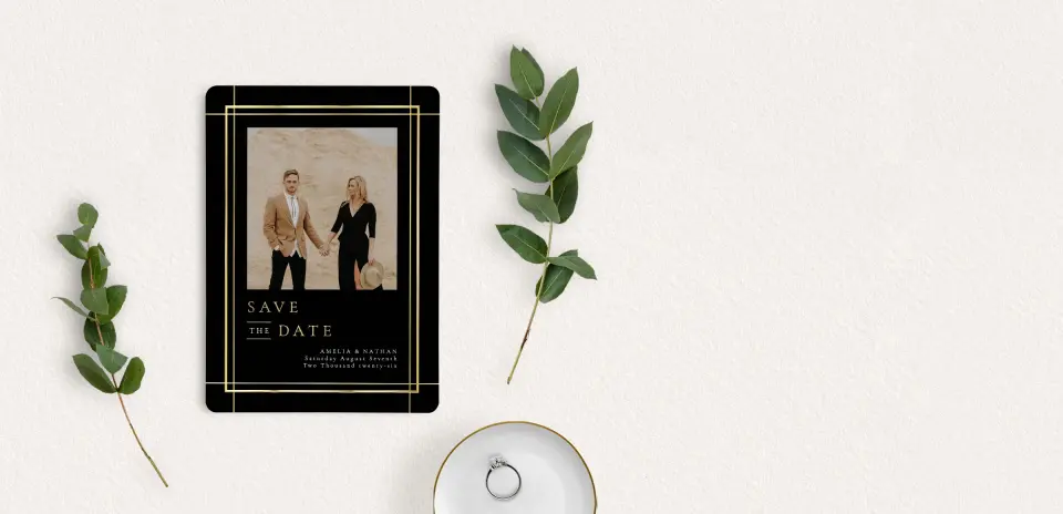 Save the Date Card with Optional Guest Addressing Service