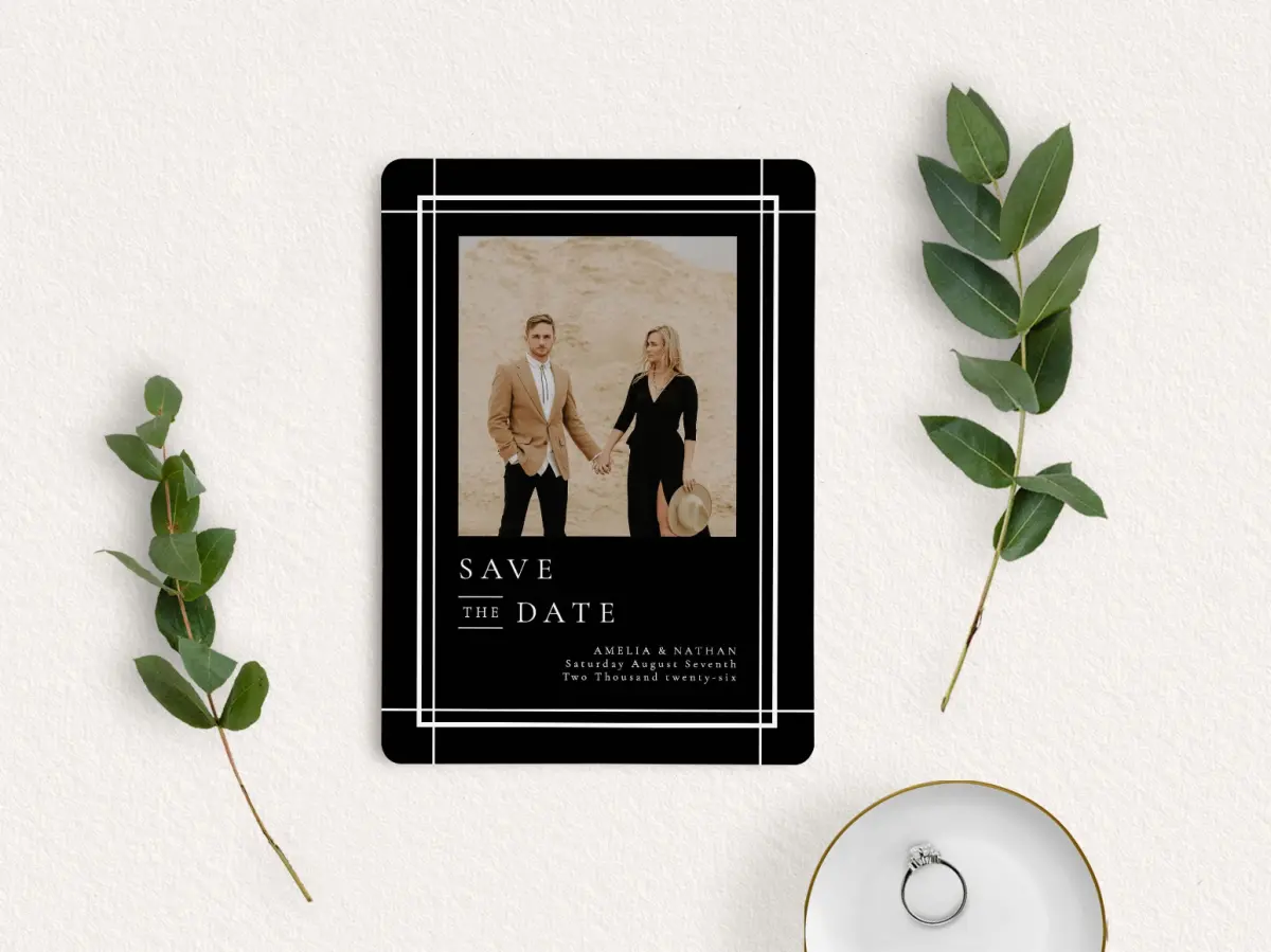 Save the Date Card with Optional Guest Addressing Service