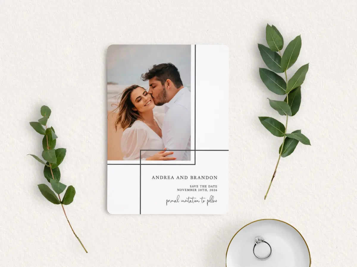 Save the Date Card with Optional Guest Addressing Service