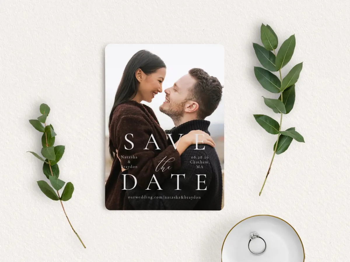 Save the Date Card with Optional Guest Addressing Service