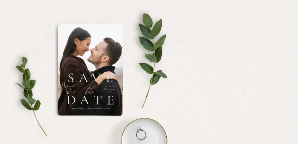 Save the Date Card with Optional Guest Addressing Service