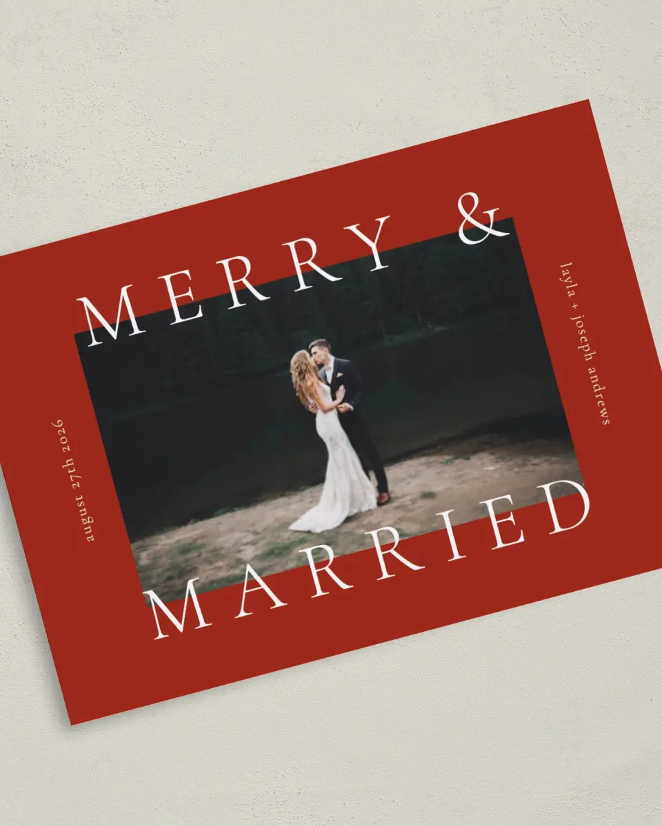 This is a 5" x 7" Save the Date Card called Majestic Love printed in full color on Premium Smooth paper