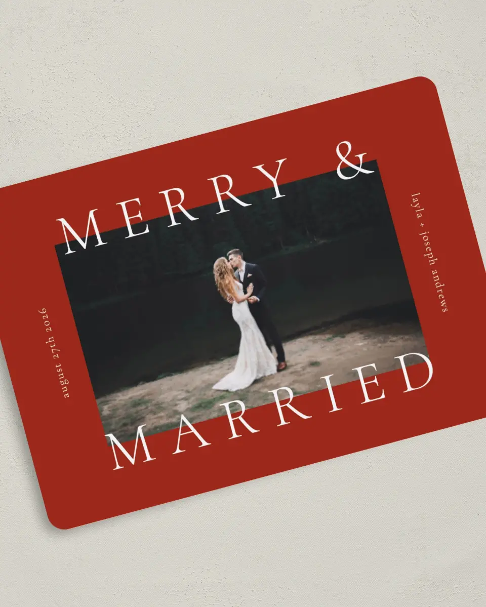 This is a 5" x 7" Save the Date Card called Majestic Love printed in full color on Premium Smooth paper