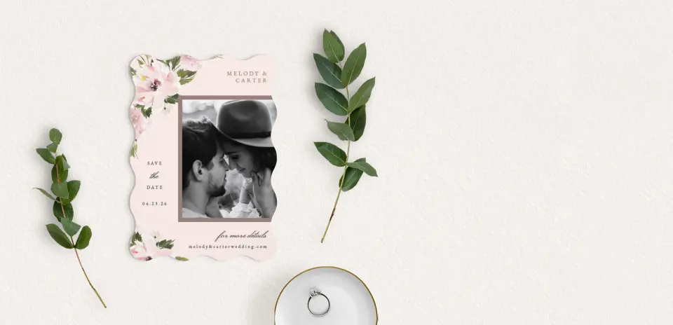 Save the Date Card with Optional Guest Addressing Service