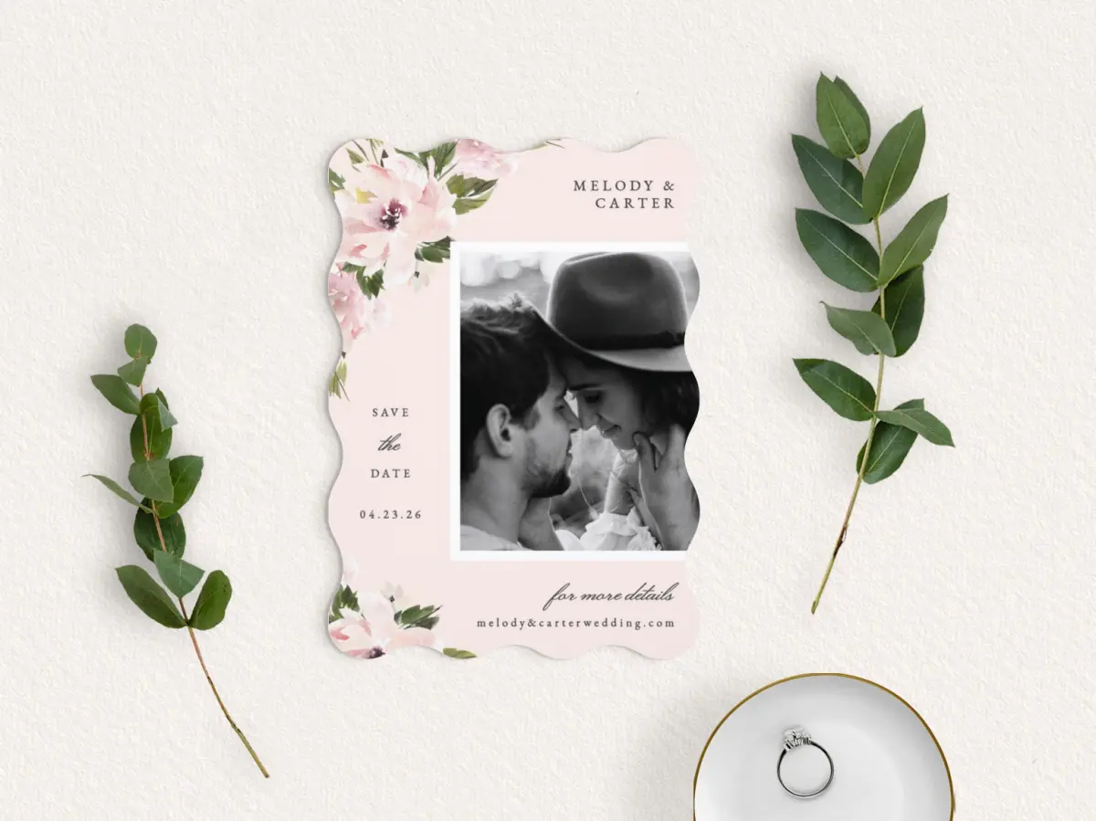 Save the Date Card with Optional Guest Addressing Service