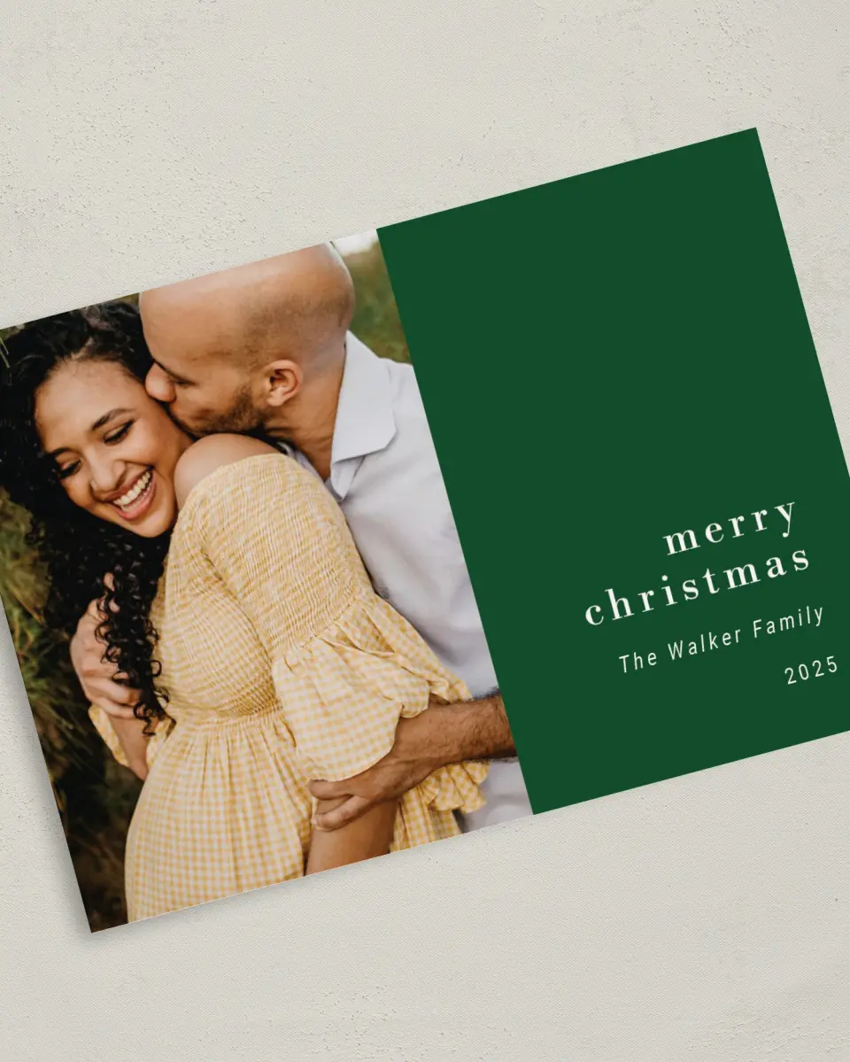 This is a 5" x 7" Christmas Card called Breathless Christmas printed in full color on Premium Smooth paper