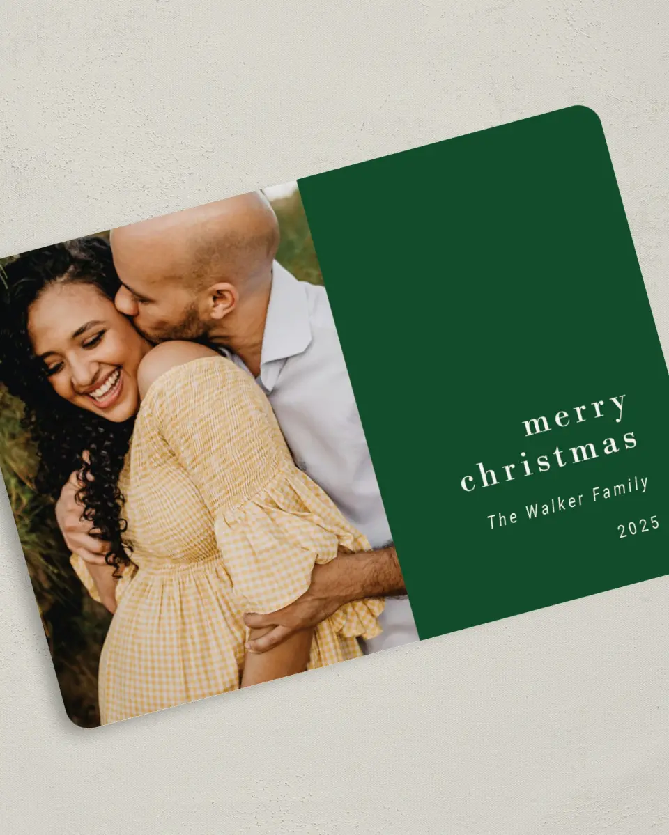 This is a 5" x 7" Christmas Card called Breathless Christmas printed in full color on Premium Smooth paper
