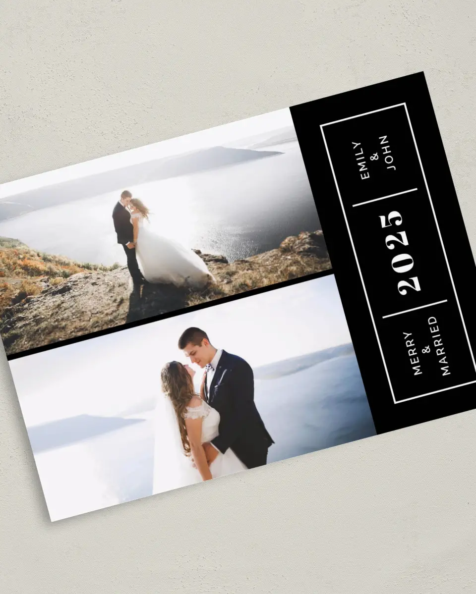 This is a 5" x 7" Christmas Card called Bold Year printed in full color on Premium Smooth paper