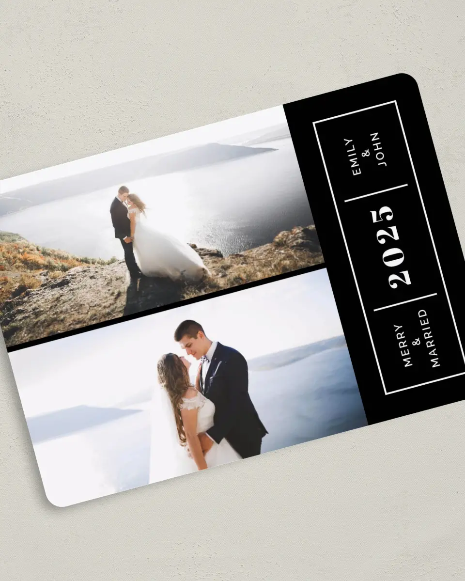 This is a 5" x 7" Christmas Card called Bold Year printed in full color on Premium Smooth paper