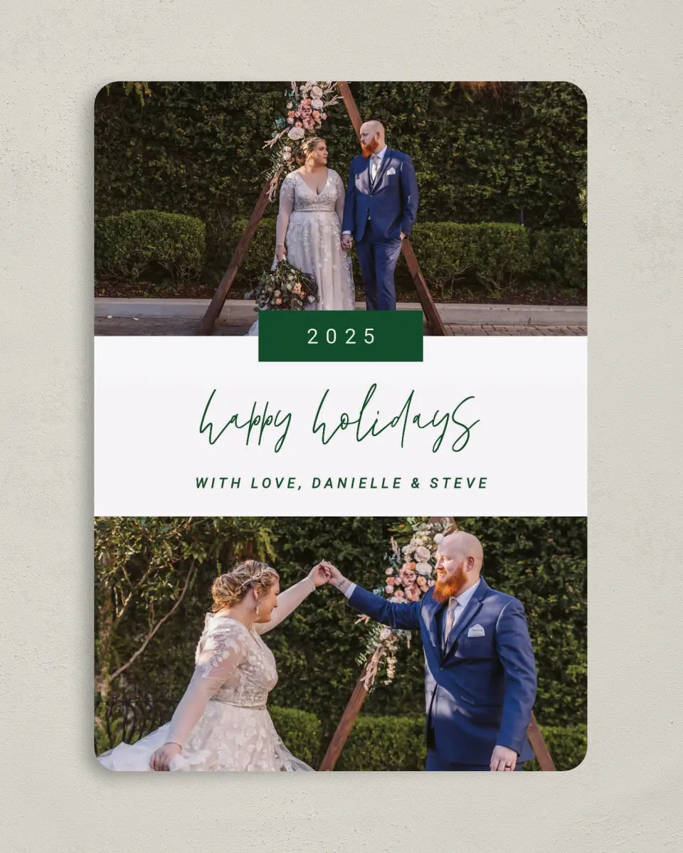 This is a 5" x 7" Christmas Card called Beautiful Holidays printed in full color on Premium Smooth paper
