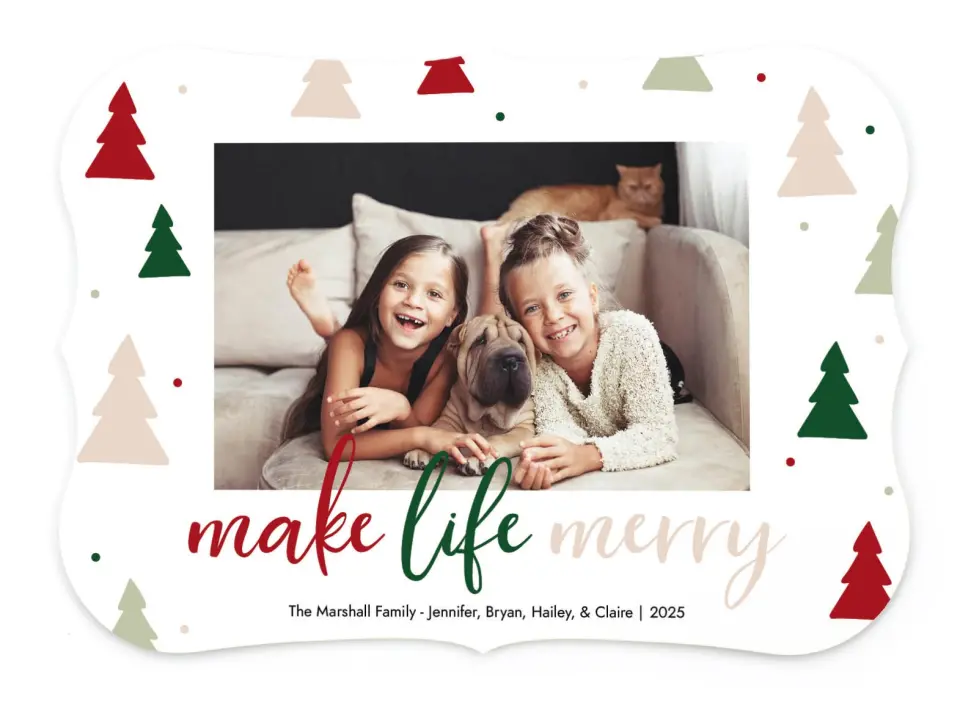 Make Life Merry Gold Foil Christmas Cards