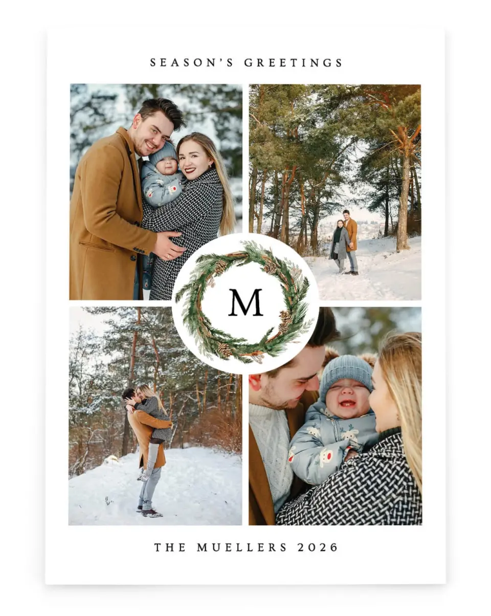 Frosted Wreath | New Year’s Cards 