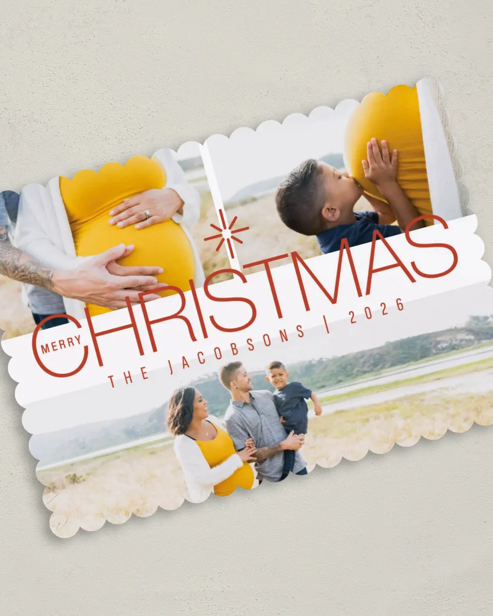 This is a 5" x 7" Christmas Card called Christmas Spark printed in full color on Premium Smooth paper on Premium Smooth paper on Premium Smooth paper