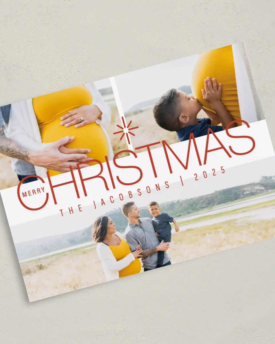 This is a 5" x 7" Christmas Card called Christmas Spark printed in full color on Premium Smooth paper