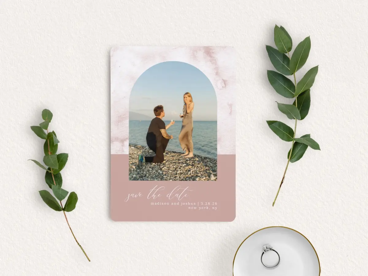 Save the Date Card with Optional Guest Addressing Service