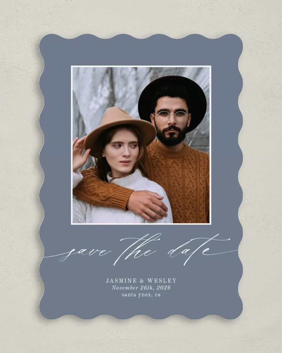 This is a 5" x 7" Save the Date Card called Natural Floral printed in full color on Premium Smooth paper
