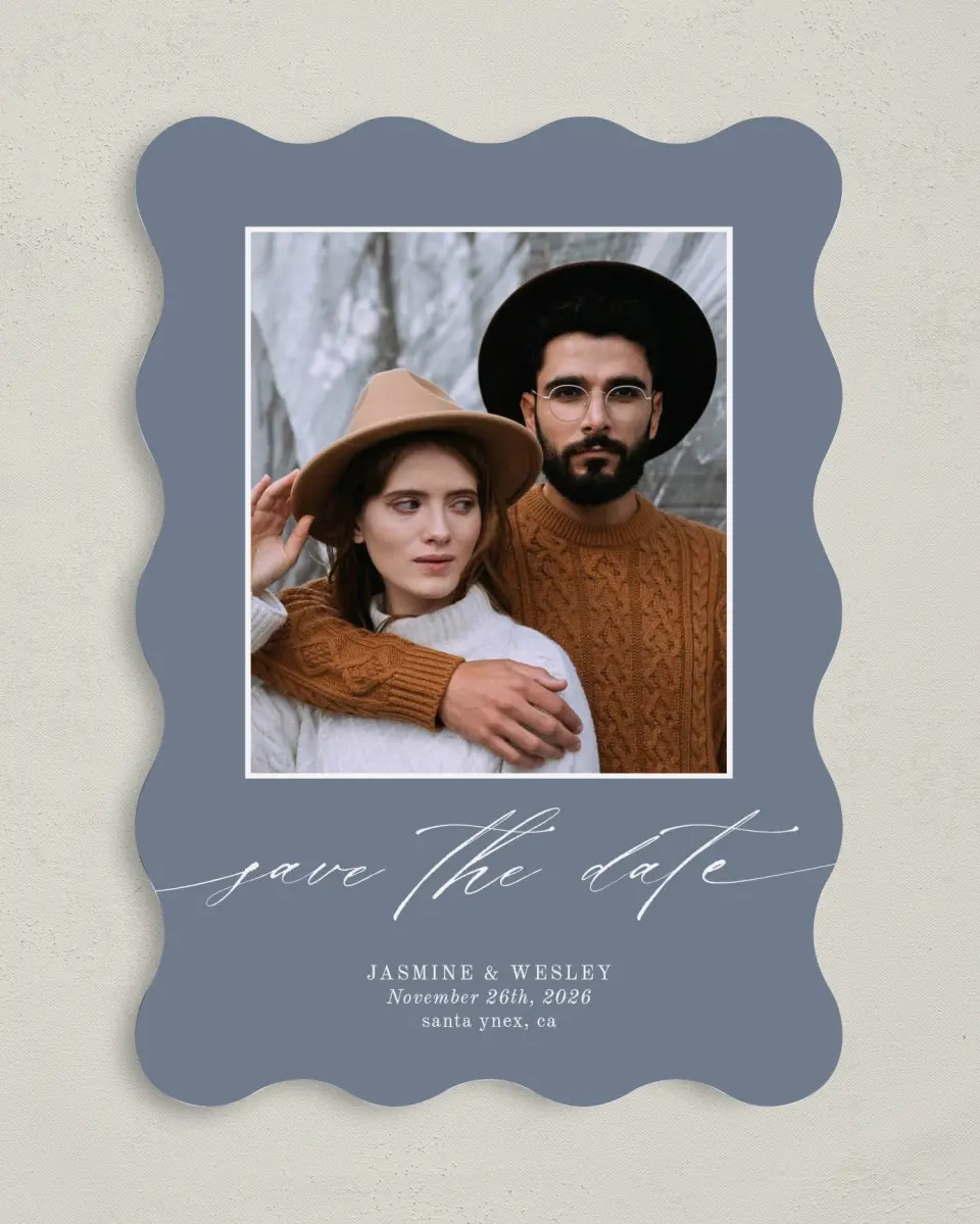 This is a 5" x 7" Save the Date Card called Natural Floral printed in full color on Premium Smooth paper