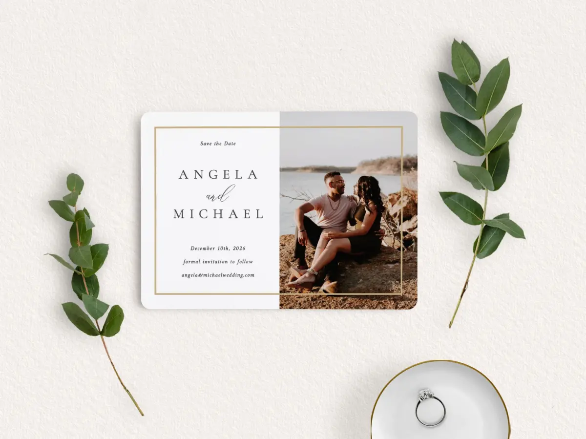 Save the Date Card with Optional Guest Addressing Service