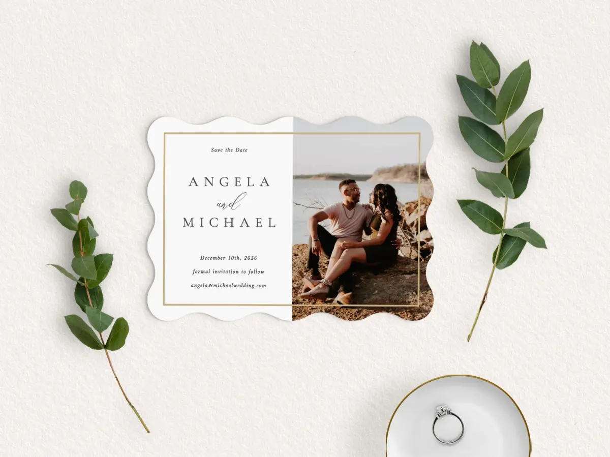 Save the Date Card with Optional Guest Addressing Service