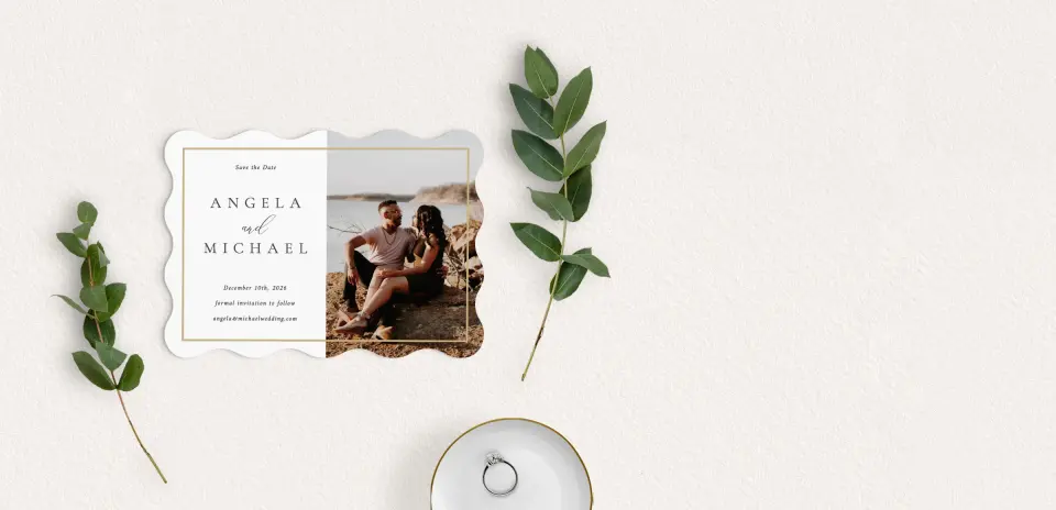 Save the Date Card with Optional Guest Addressing Service