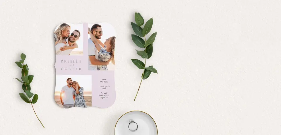 Save the Date Card with Optional Guest Addressing Service