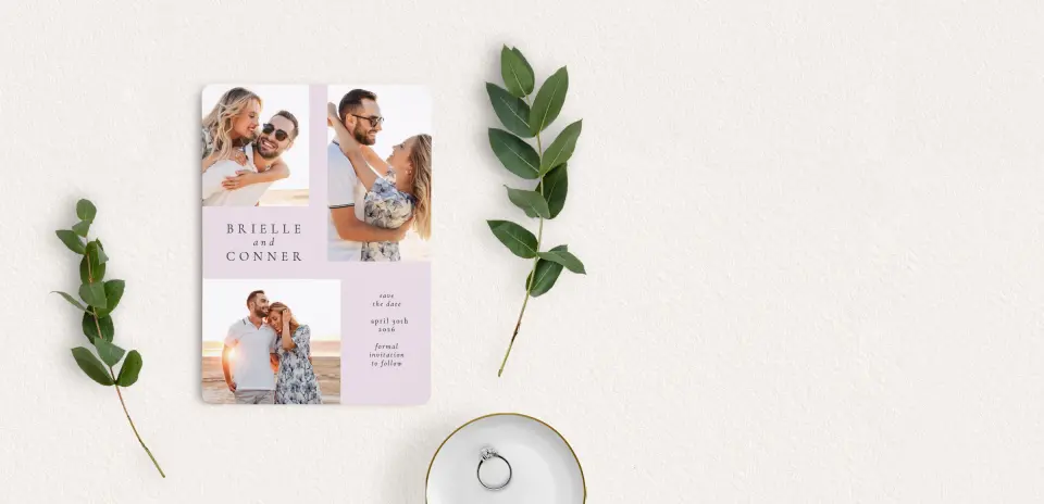 Save the Date Card with Optional Guest Addressing Service
