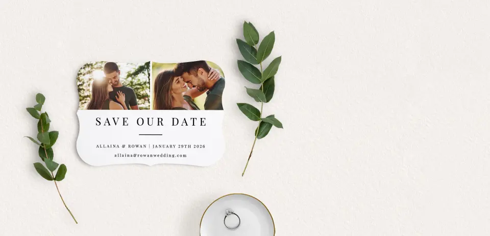 Save the Date Card with Optional Guest Addressing Service