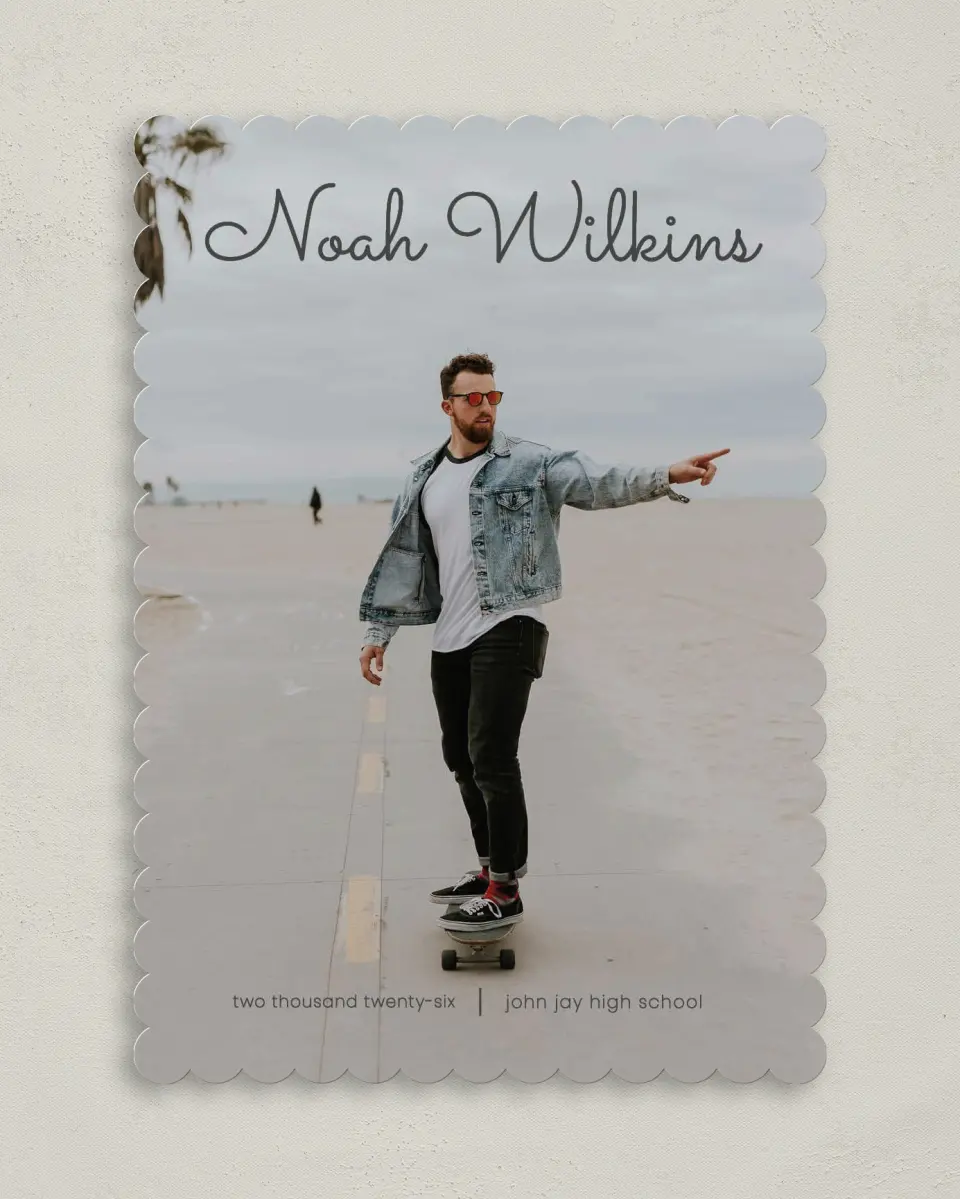 This is a 5" x 7" Graduation Announcement Card called Bold Rapture printed in full color on Premium Smooth paper