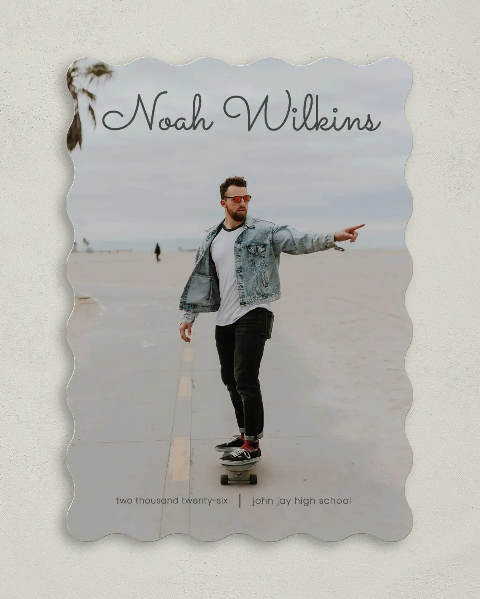 This is a 5" x 7" Graduation Announcement Card called Bold Rapture printed in full color on Premium Smooth paper