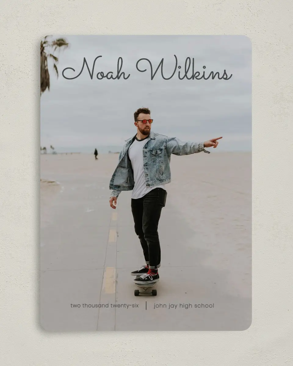 This is a 5" x 7" Graduation Announcement Card called Bold Rapture printed in full color on Premium Smooth paper
