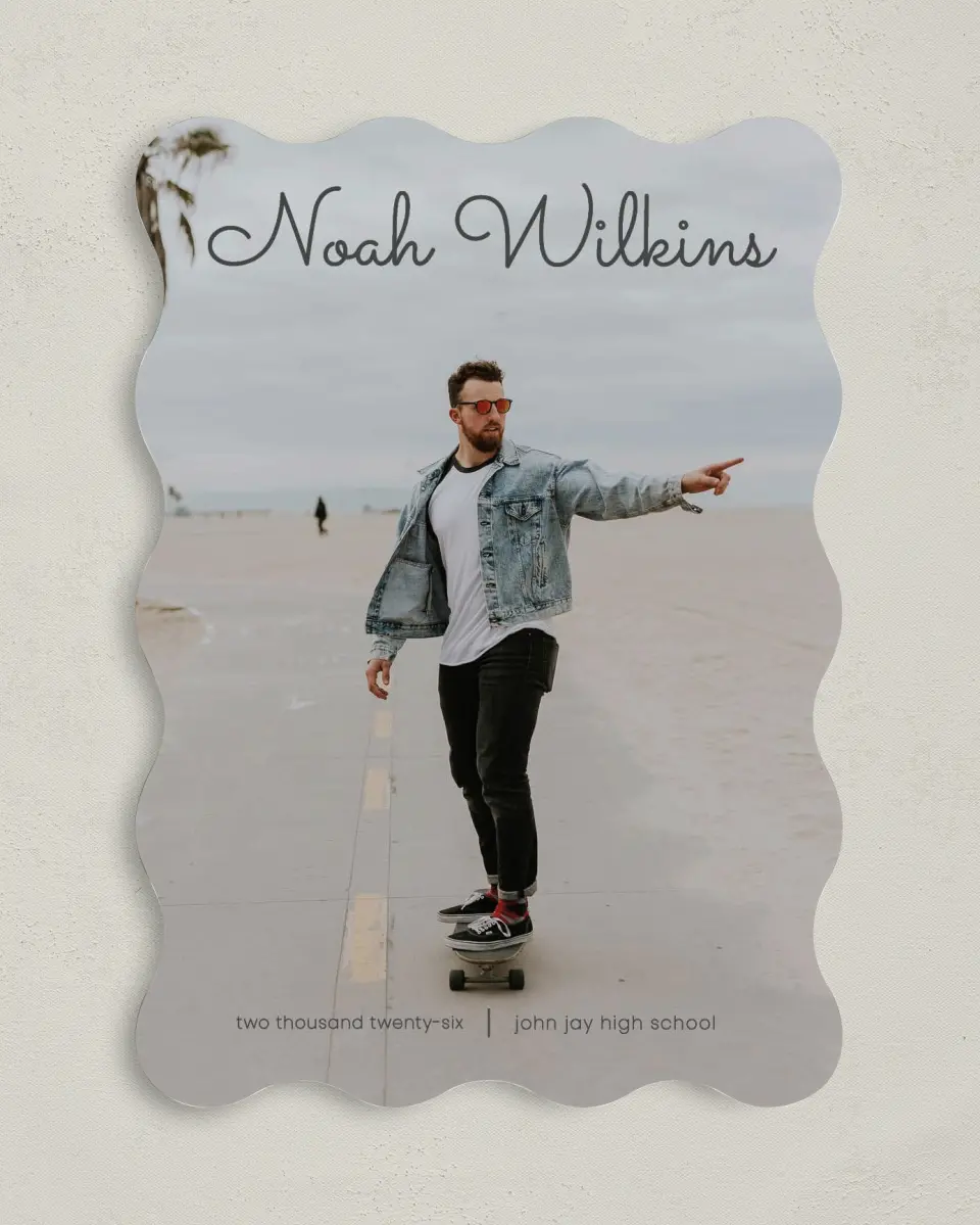 This is a 5" x 7" Graduation Announcement Card called Bold Rapture printed in full color on Premium Smooth paper