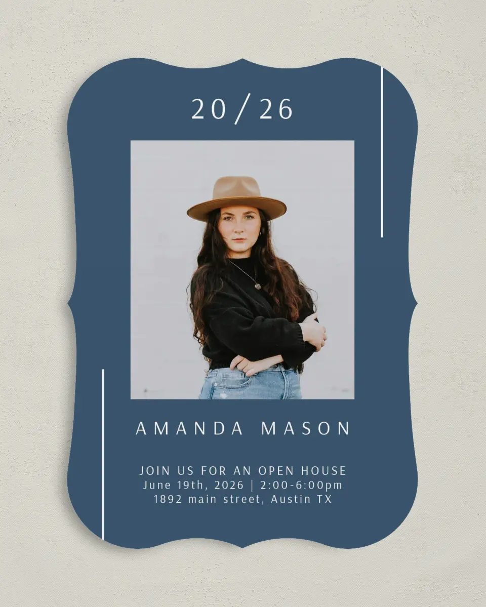 This is a 5" x 7" Graduation Announcement Card called Focused Student printed in full color on Premium Smooth paper