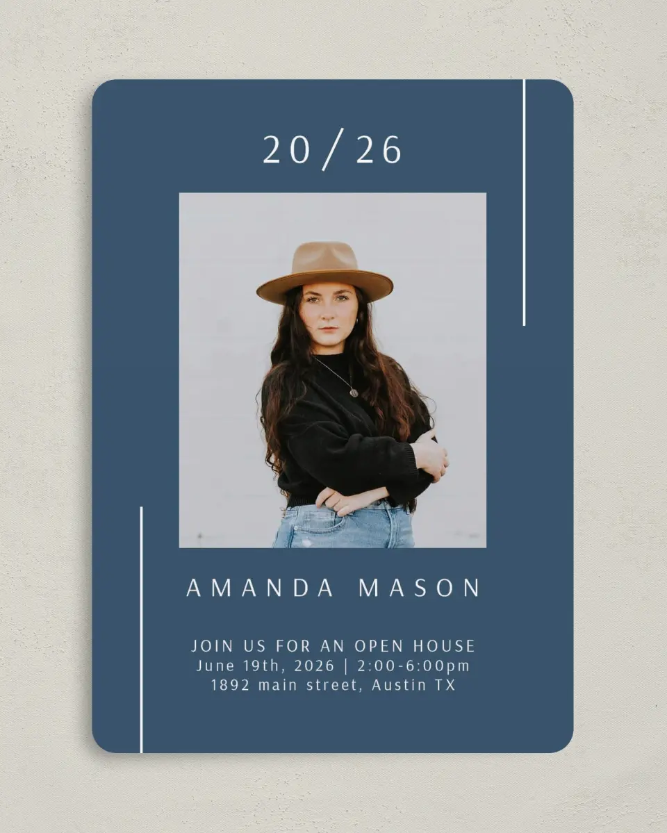 This is a 5" x 7" Graduation Announcement Card called Focused Student printed in full color on Premium Smooth paper