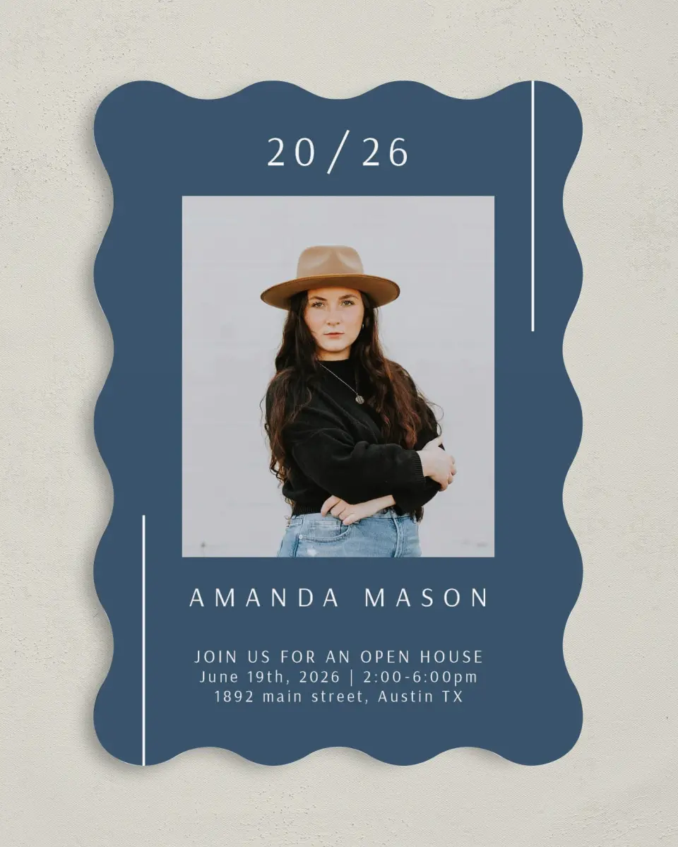 This is a 5" x 7" Graduation Announcement Card called Focused Student printed in full color on Premium Smooth paper