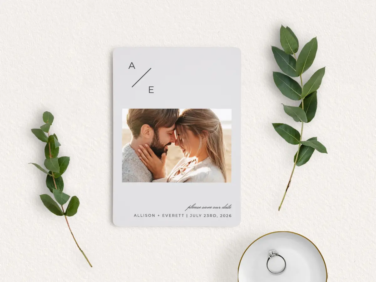 Save the Date Card with Optional Guest Addressing Service