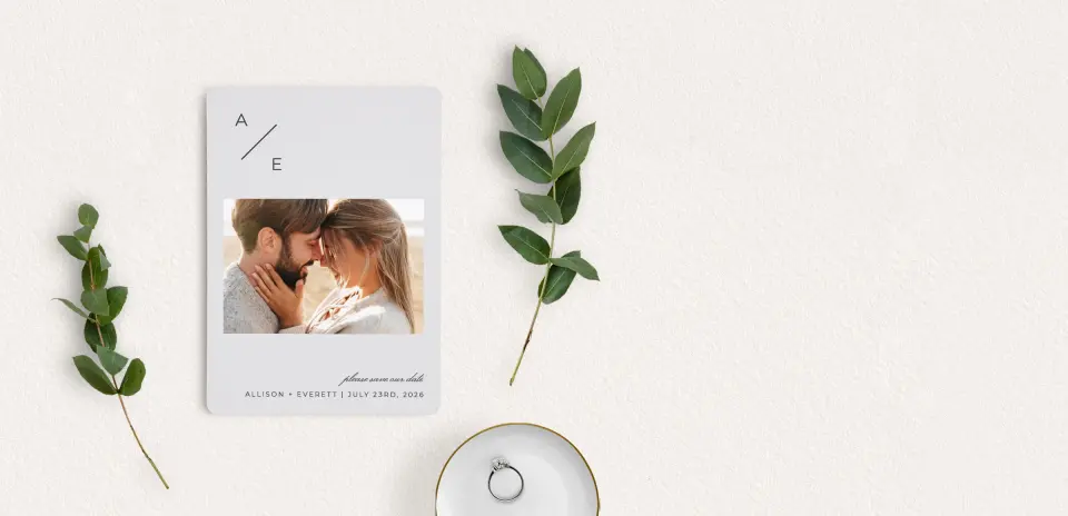 Save the Date Card with Optional Guest Addressing Service