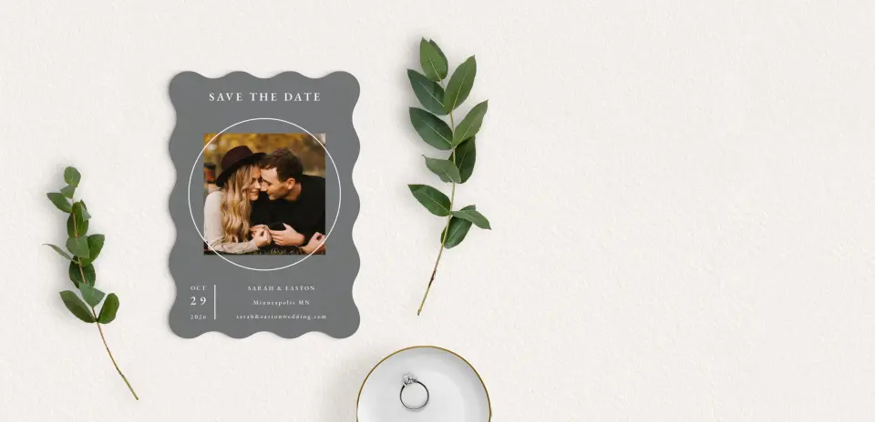 Save the Date Card with Optional Guest Addressing Service