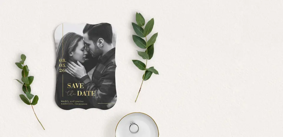 Save the Date Card with Optional Guest Addressing Service