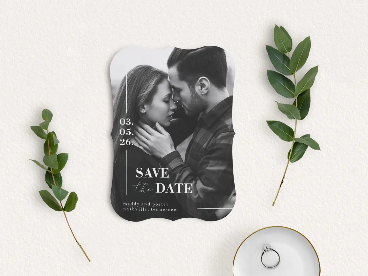 Save the Date Card with Optional Guest Addressing Service