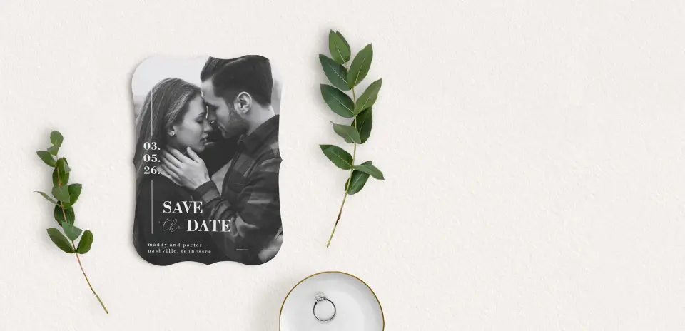 Save the Date Card with Optional Guest Addressing Service