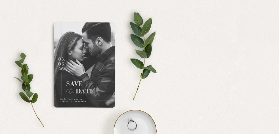 Save the Date Card with Optional Guest Addressing Service