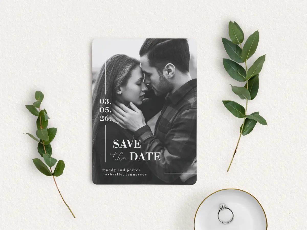 Save the Date Card with Optional Guest Addressing Service