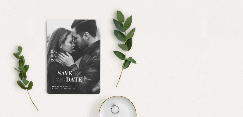 Save the Date Card with Optional Guest Addressing Service