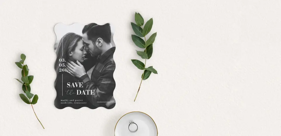 Save the Date Card with Optional Guest Addressing Service