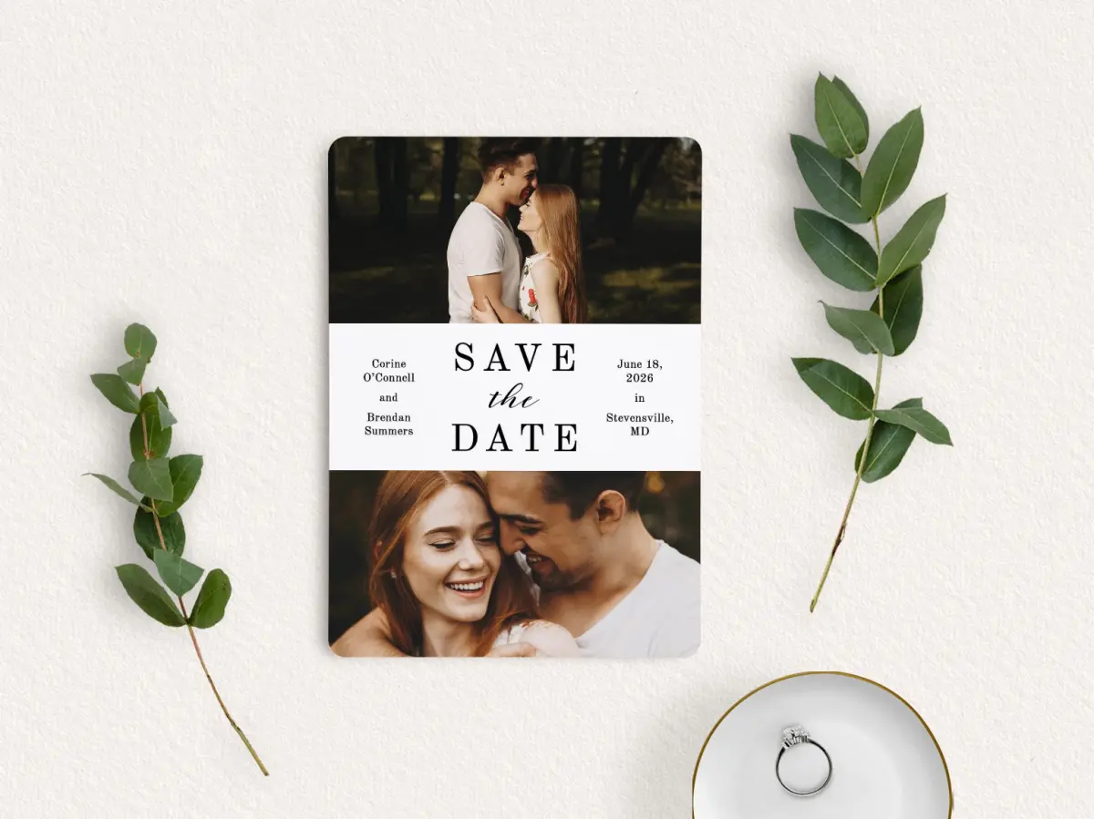 Save the Date Card with Optional Guest Addressing Service