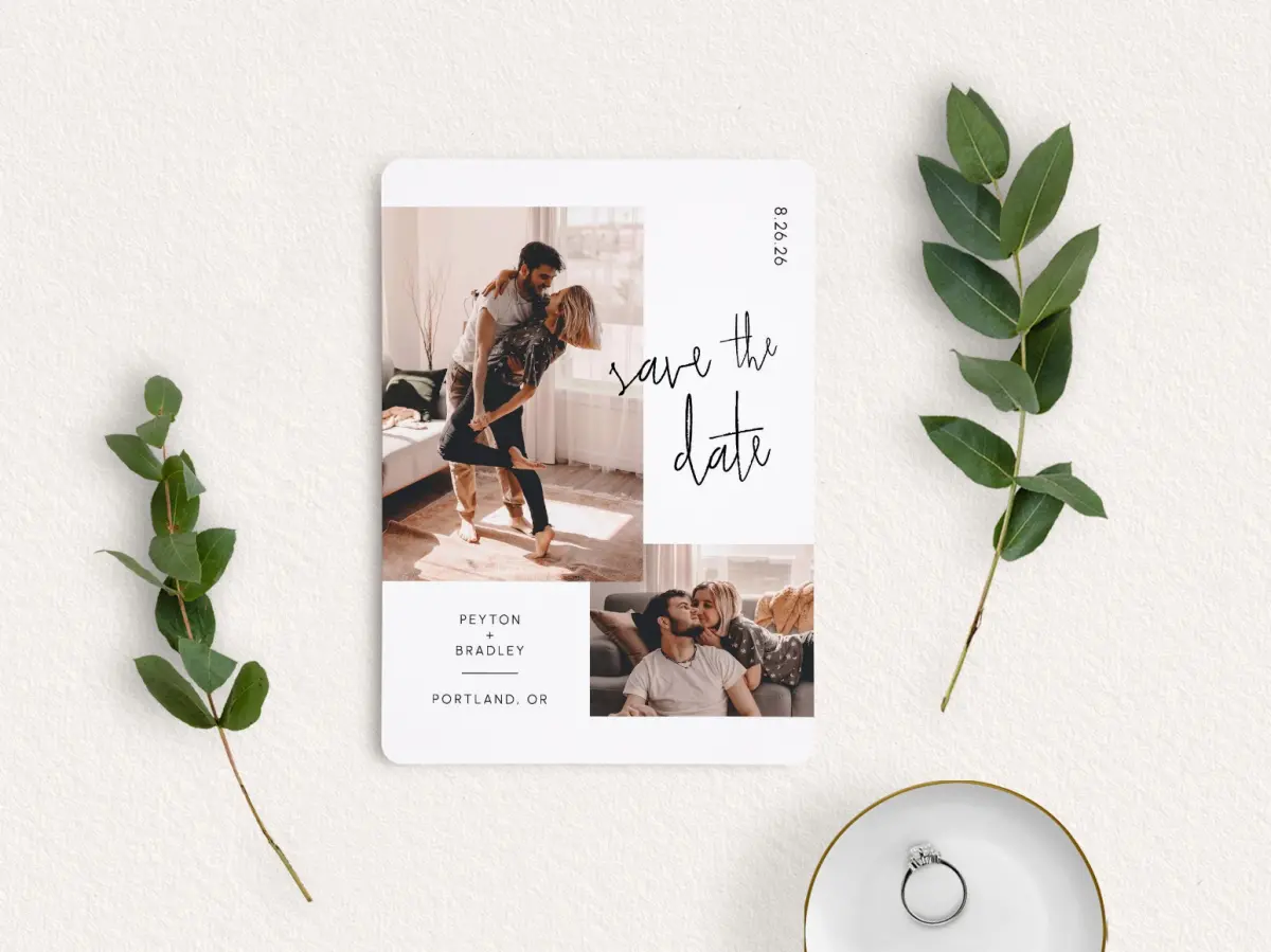 Save the Date Card with Optional Guest Addressing Service